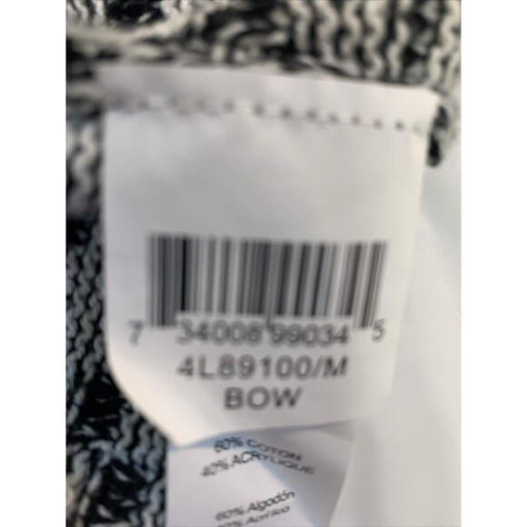 Karen Kane Aztec Black White Patten Waterfall Draped Open Front Cardigan Women M - Picture 6 of 11